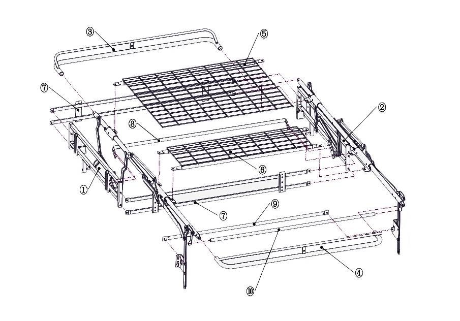 So bauen Sie den Mechanismus eines teilweise zusammengebauten drehbaren Schlafsofas zusammen