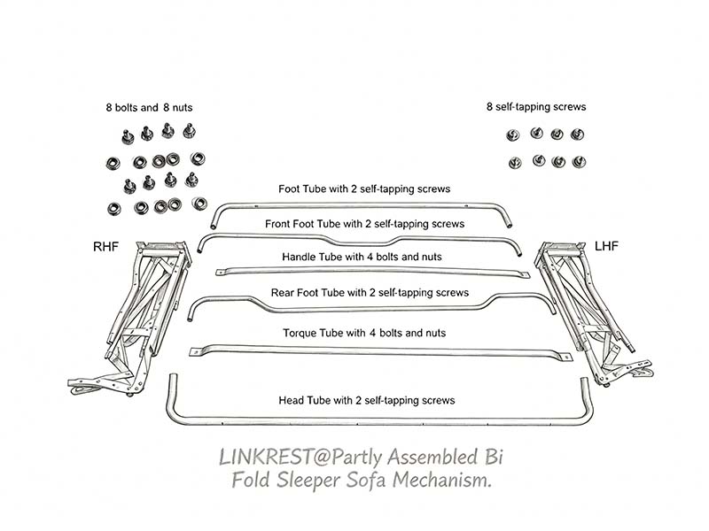 So montieren Sie den 2-fach klappbaren Schlafsofa-Mechanismus in Teilmontageversion